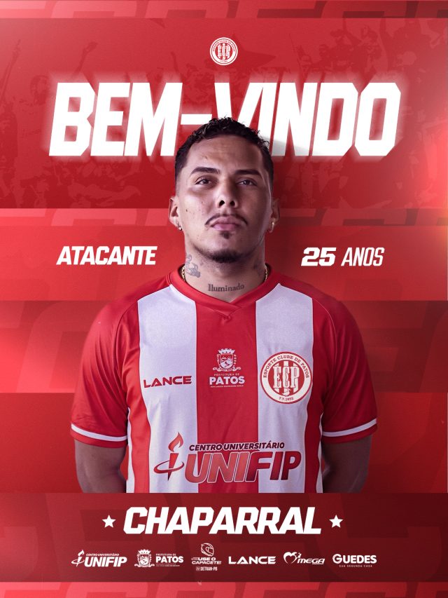 Esporte de Patos anuncia contratação do atacante Chaparral para a Copa Paraíba 2026 Esporte de Patos anuncia contratação do atacante Chaparral para a Copa Paraíba 2026